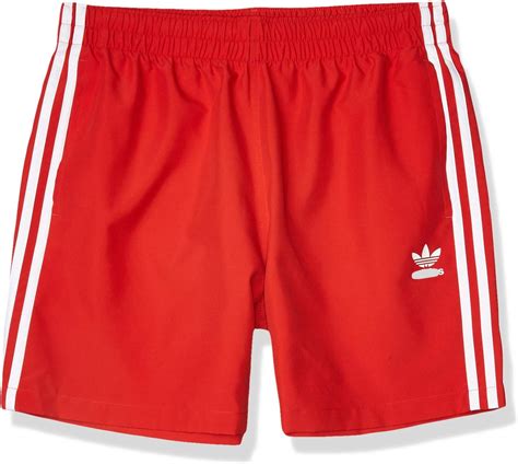 adidas Bañador clásico de 3 rayas para hombre, rojo, talla L, .